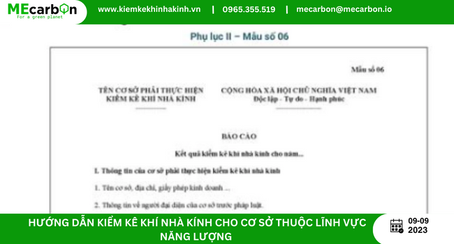 Báo cáo kết quả kiểm kê khí nhà kính cấp cơ sở.